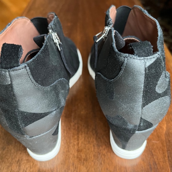 Suede Wedge Slip-On Sneaker Heels - Picture 3 of 4